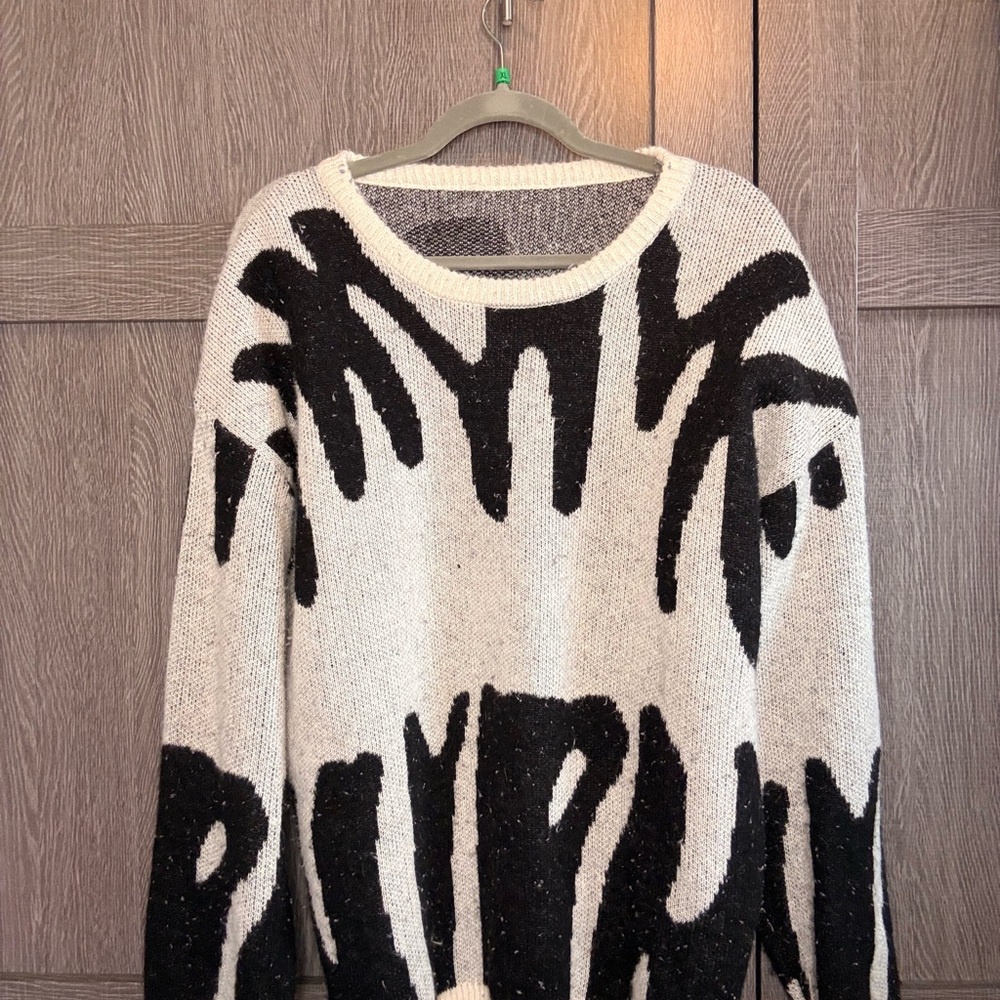 Black and White Graphic Sweater